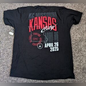 NWT UFC Black Kansas City Cotton Promo Shirt Men's XL